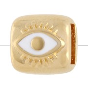 Empujador de ojos rectangular 7,5x8 mm para encaje de 5 mm - Dorado con oro fino x 1