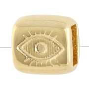 Empujador de ojos rectangular 7,5x8 mm para encaje de 5 mm - Dorado con oro fino x 1
