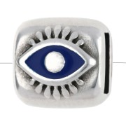 Émbolo de ojo rectangular 7,5x8 mm para cordón 5 mm Plateado fino envejecido x 1