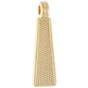 Colgante trapezoidal de 21,5 x 6 mm con resina epoxi - Dorado en oro fino - Naranja x1