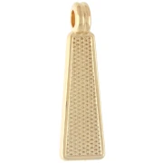 Colgante trapezoidal de 21,5 x 6 mm con resina epoxi - Dorado en oro fino - Naranja x1