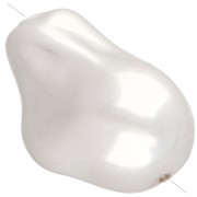 Perla en forma de gota irregular de 22 x 16 mm, imitación de perla de agua dulce - Blanco nacarado x1