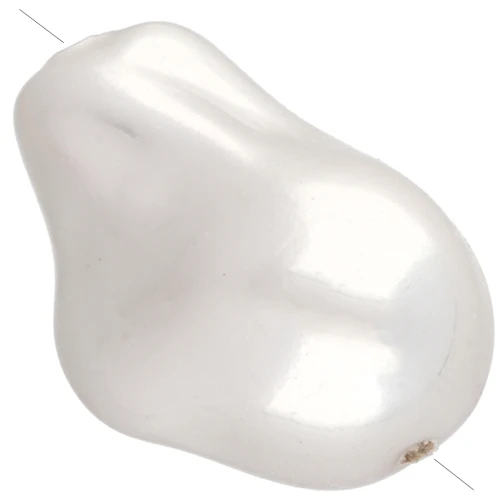 Perla en forma de gota irregular de 22 x 16 mm, imitación de perla de agua dulce - Blanco nacarado x1