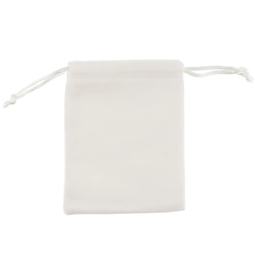 Estuche de terciopelo para joyas 80x100 mm - Crema x1