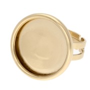 Anillo de engaste ajustable para cabujón de 18 mm - chapado en oro de 3 micras x1