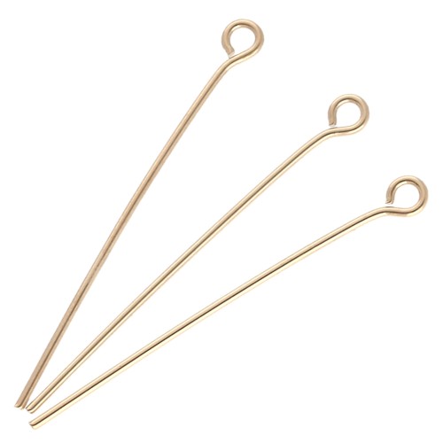 Clavos de cabeza redonda 32x0,7 mm - 3 micras chapados en oro x6