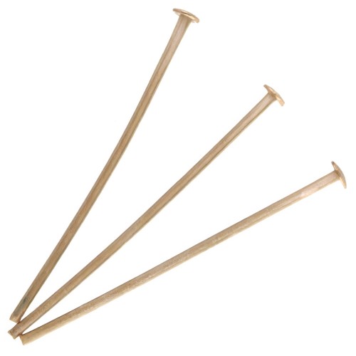 Clavos de cabeza plana 17x0,5 mm - 3 micras chapados en oro x6