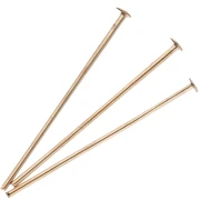 Clavos cabeza plana 22x0,6 mm - 3 micras dorados x6