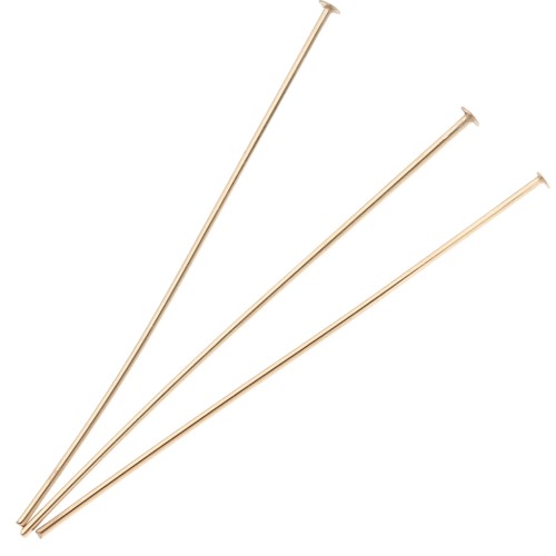 Clavos cabeza plana 41x0,6 mm - 3 micras dorados x6