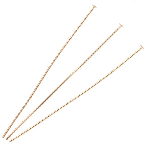 Clavos cabeza plana 51x0,6 mm - 3 micras dorados x6