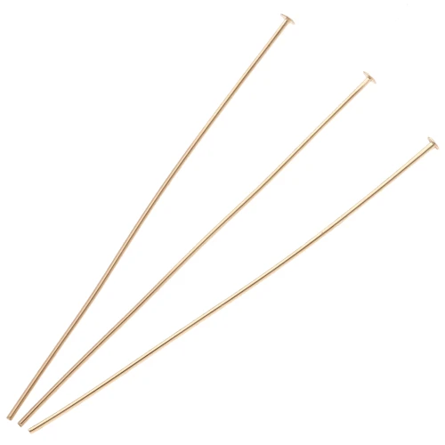 Clavos cabeza plana 51x0,6 mm - 3 micras dorados x6