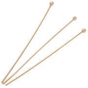 Clavos de cabeza esférica 43x0,8 mm - 3 micras chapados en oro x6
