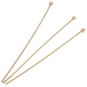Clavos de cabeza esférica 43x0,8 mm - 3 micras chapados en oro x6