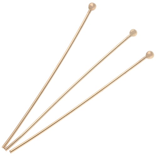 Clavos de cabeza esférica 43x0,8 mm - 3 micras chapados en oro x6