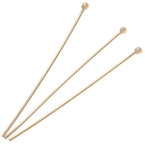 Clavos de cabeza esférica 43x0,8 mm - 3 micras chapados en oro x6