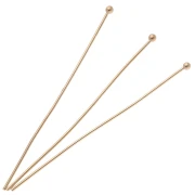 Clavos de cabeza esférica 52x0,8 mm - 3 micras chapados en oro x6