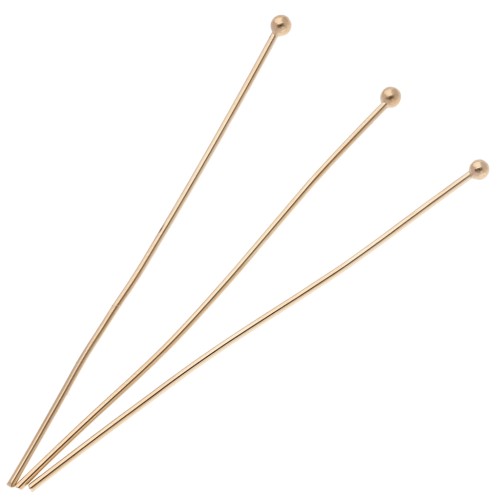 Clavos de cabeza esférica 52x0,8 mm - 3 micras chapados en oro x6