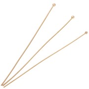 Clavos de cabeza esférica 62x0,8 mm - 3 micras chapados en oro x6