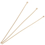 Clavos de cabeza esférica 62x0,8 mm - 3 micras chapados en oro x6