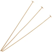 Clavos de cabeza plana 60x0,8 mm - 3 micras chapados en oro x6