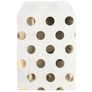 Sobre de papel de 10 x 13 cm - estampado de lunares - Blanco - Dorado x1