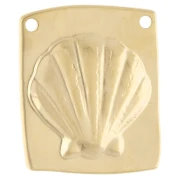 Colgante irregular 32x28 mm - concha Dorado en oro fino Azul x1