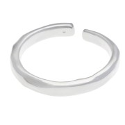 Anillo martillado fino ajustable - Talla 56 a 62 - Plateado fino x1|raw }}