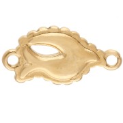 Entrepieza de pájaro 20x10 mm con resina epoxi - Dorado con oro fino - Gris azulado x1