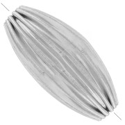 Cuenta con forma de oliva, 21 x 9 mm - Godron - Chapado en plata fina x1