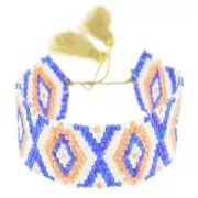 Pulsera trenzada de cuentas motivo navajo 28 mm Light Peach/Sand