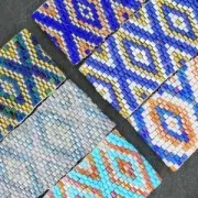 Pulsera trenzada de cuentas motivo navajo 28 mm Light Peach/Sand