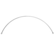Entrepieza de medio aro para collar, 125 x 2 mm - Chapado en plata fina x1