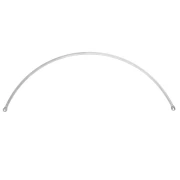 Entrepieza de medio aro para collar, 125 x 2 mm - Chapado en plata fina x1