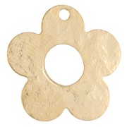 Dije de flor martillada de 16 mm - Dorado en oro fino x1