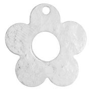 Dije de flor martillada de 16 mm - Chapado en plata fina x1