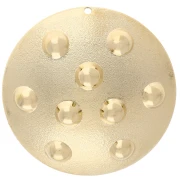 Colgante redondo de 35 mm con efecto de tachuelas - Dorado con oro fino x1