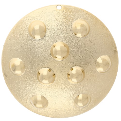 Colgante redondo de 35 mm con efecto de tachuelas - Dorado con oro fino x1