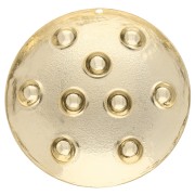 Colgante redondo de 35 mm con efecto de tachuelas - Dorado con oro fino x1