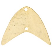 Entrepieza en forma de espiga martillada, 19 x 23 mm - Dorado con oro fino x1