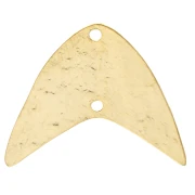 Entrepieza en forma de espiga martillada, 19 x 23 mm - Dorado con oro fino x1