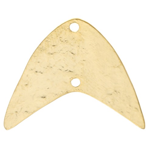 Entrepieza en forma de espiga martillada, 19 x 23 mm - Dorado con oro fino x1