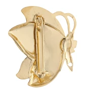 Broche de mariposa tallado, 30 x 26 mm, con 1 agujero - Dorado en oro fino x1