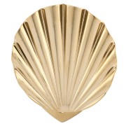 Pinza para pañuelo con forma de concha, 38 x 34 mm, con efecto plisado - Dorado con oro fino x1