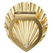 Pinza para pañuelo con forma de concha, 38 x 34 mm, con efecto plisado - Dorado con oro fino x1