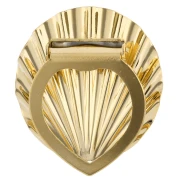 Pinza para pañuelo con forma de concha, 38 x 34 mm, con efecto plisado - Dorado con oro fino x1