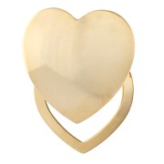 Pinza para pañuelo con forma de corazón abombado de 30 mm - Dorado con oro fino x1