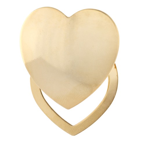 Pinza para pañuelo con forma de corazón abombado de 30 mm - Dorado con oro fino x1
