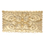 Broche rectangular de 20 x 32,5 mm con motivo vintage —con 3 agujeros— —Dorado— x1