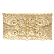 Broche rectangular de 20 x 32,5 mm con motivo vintage —con 3 agujeros— —Dorado— x1