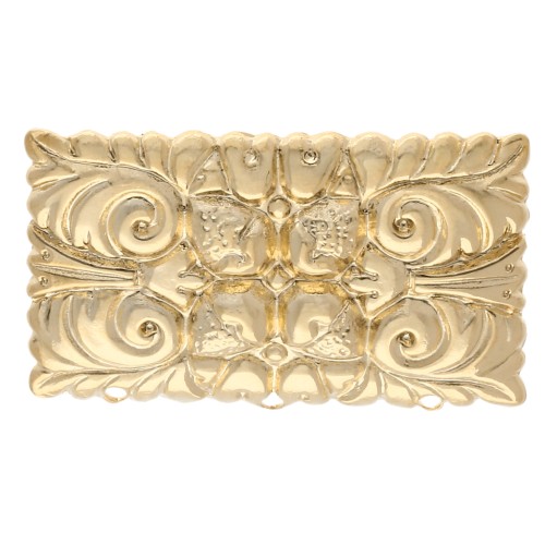 Broche rectangular de 20 x 32,5 mm con motivo vintage —con 3 agujeros— —Dorado— x1